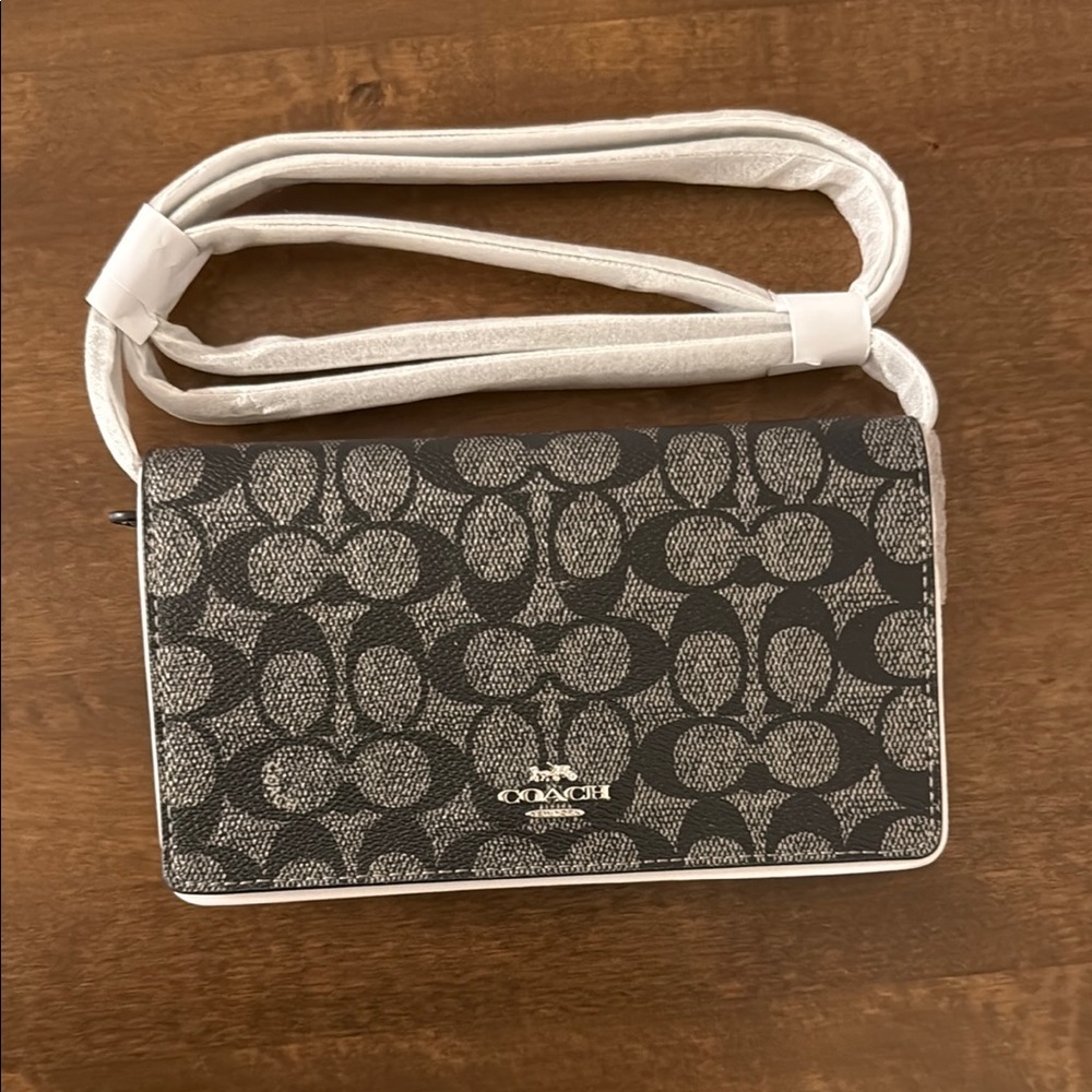 Coach Black and White Signature Clutch